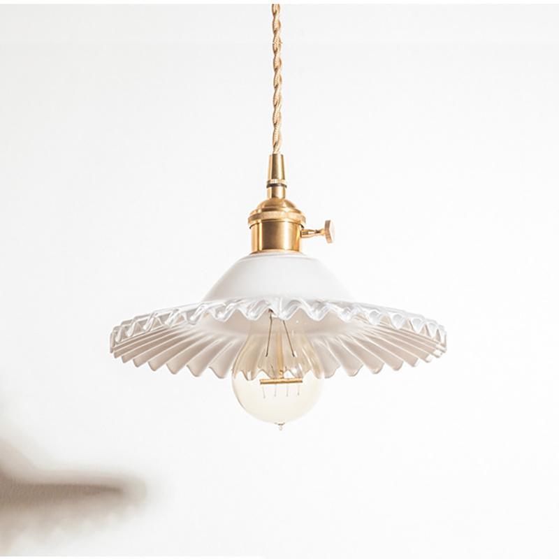 Стеклянный подвесной светильник, скандинавский подвесной светильник, медный подвесной светильник, латунь, креативный минималистский абажур E27 Эдисона для ресторана