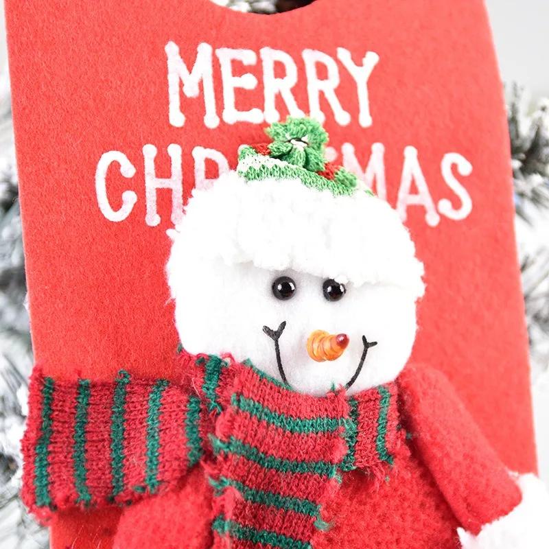 New Christmas Fabric Door Hanging Banner Long Leg Santa Claus Snowman Elk Doll Xmas Mall Window Decir Merry Christmas Ornaments
