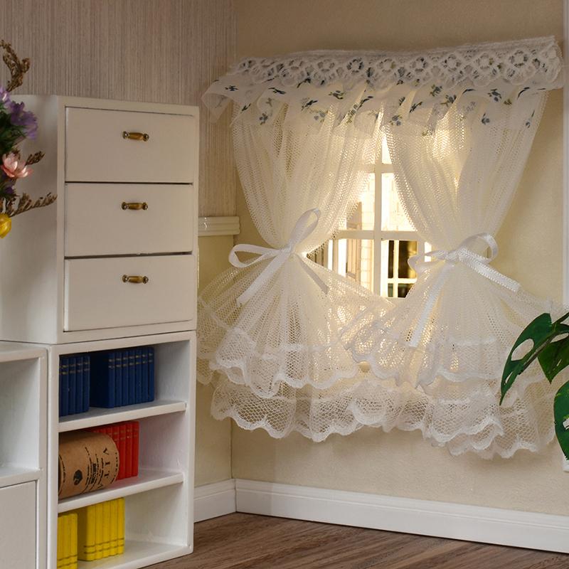 1/12 кукольный домик кружевная занавеска на окно кукольный домик мини спальня мебель аксессуары кукольный домик украшения для детей игрушки