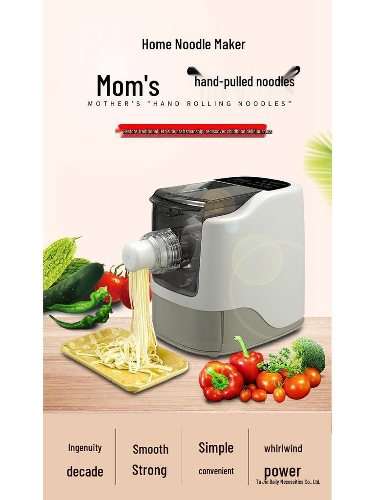 Fully Automatic Electric Noodle Press & Dough Mixer - Small, Multifunctional Machine for Homemade Noodles & Dumpling Skins