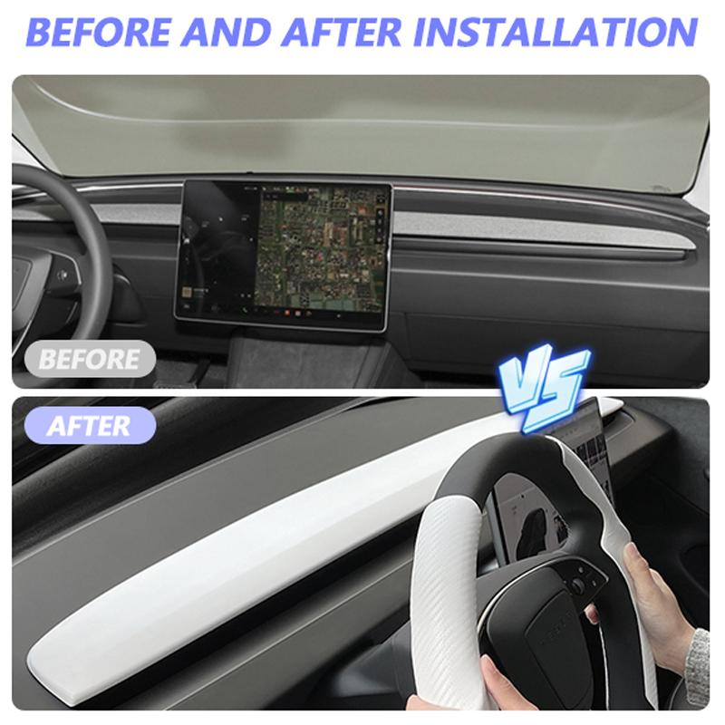 For Tesla Model 3 Highland Dashboard Cover Trim Model Y Juniper Air Outlet Trim Strip Panel Stylish Interior Car Accessories