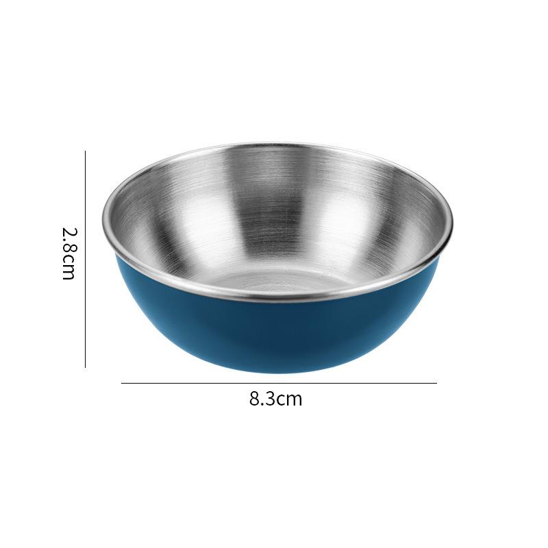 Round Small Sauce Dish Stainless Steel Seasoning Plates Dipping Bowl Appetizer Serving Tray Vinegar Soy Saucer Kitchen Tableware