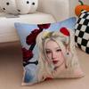Quirky Korean Beautiful Singer SSong Yuqi Cushion Cover Throw Pillow Cover Hidden Button Durable Polyester Chair Cushion