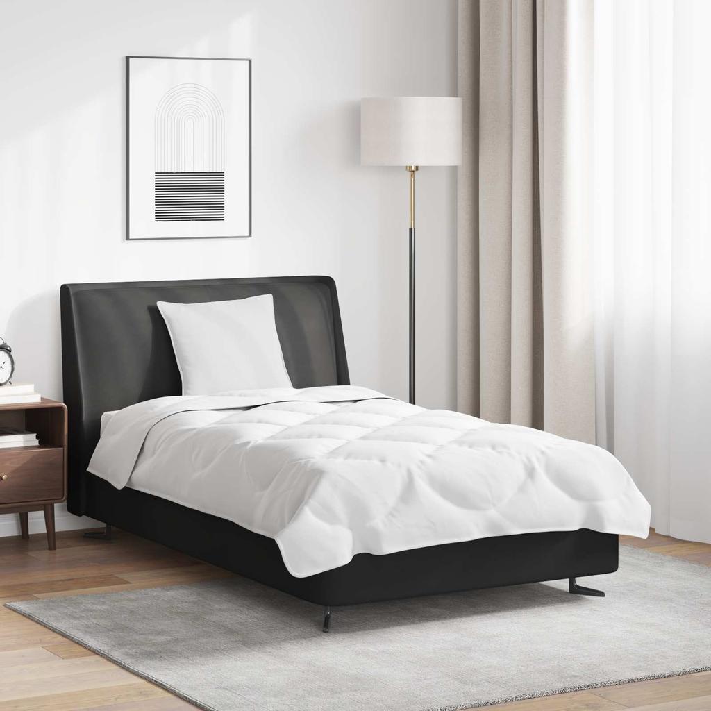 Duvet Set with Pillow 2 pcs White Microfiber