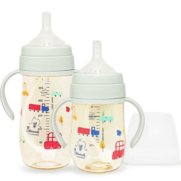 Little Bobdog Infant PPSU Ttttttttppbbang Соломенная чашка в двойной упаковке, набор 180 мл + 270 мл, мятный, 1 комплект