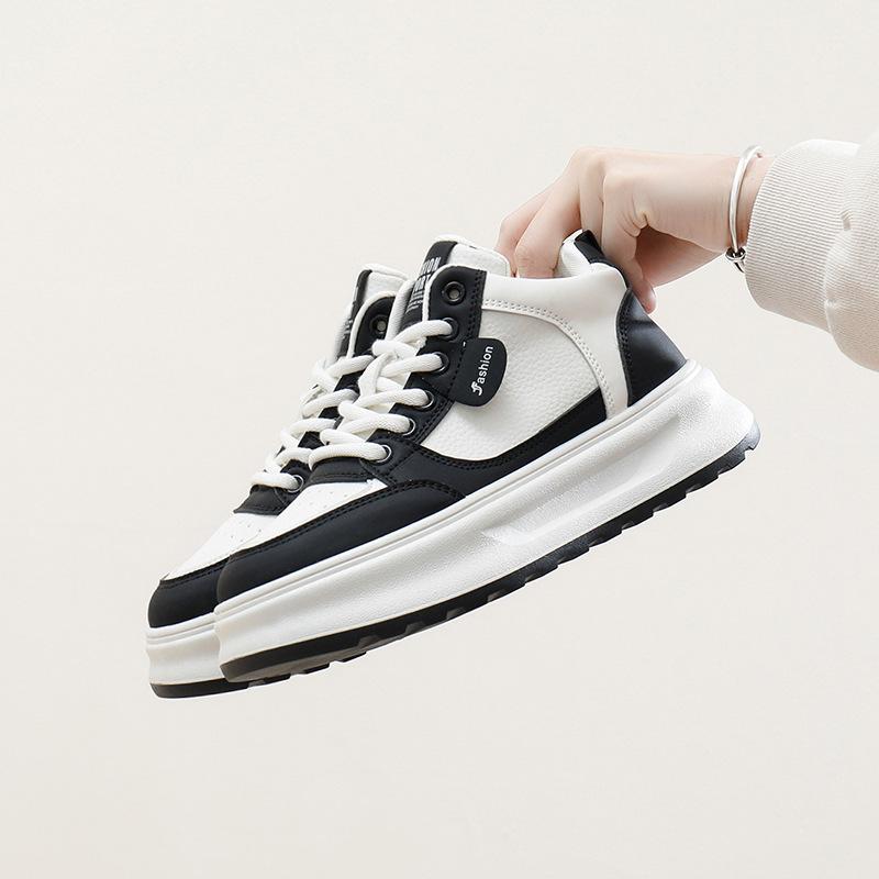 Черно-белые туфли с пандой весна 2025 новые белые туфли универсальные толстые подошвы увеличивающие рост повседневные туфли для девочек XY688