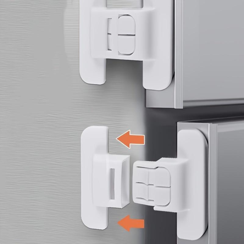 2pcs Refrigerator Anti Opening Lock, Self-adhesive Drawer Lock To Prevent Sudden Opening, Drawer Cabinet Door Lock