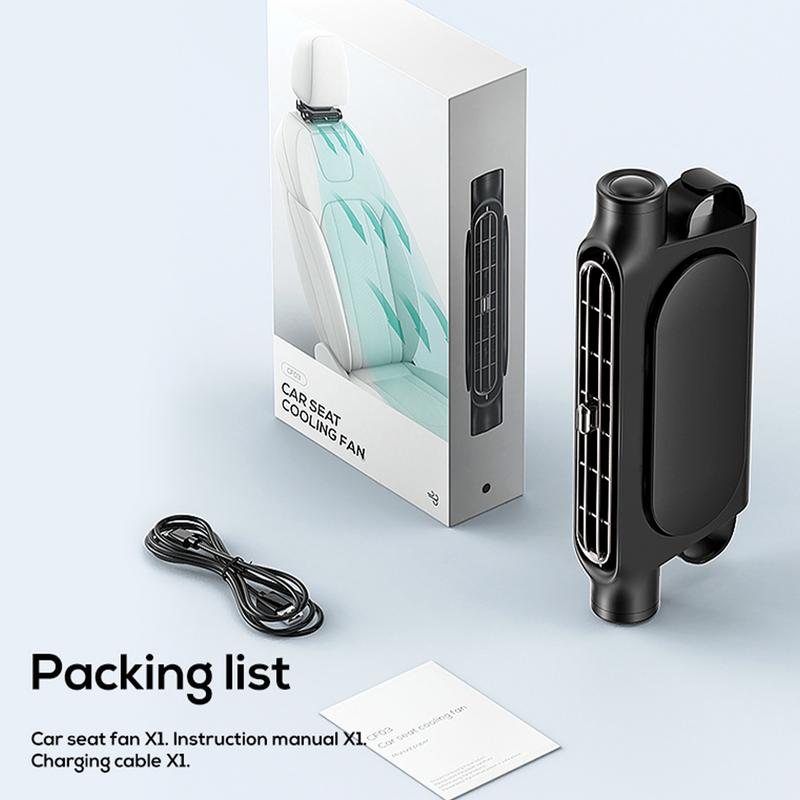 Вентилятор автомобильного сиденья Вентилятор охлаждения заднего сиденья Подголовник переднего заднего сиденья Вентилятор охлаждающего воздуха Регулируемый ремень с питанием от USB Вентилятор для декора салона автомобиля