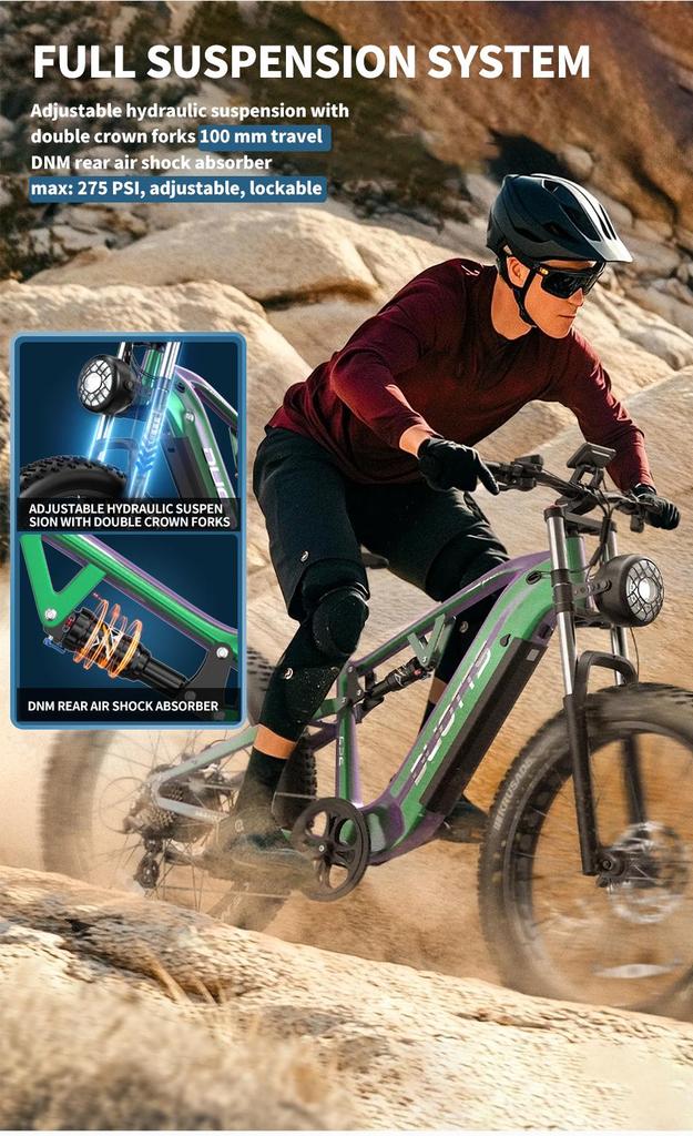 DUOTTS E26 Electric Bike: 120KM Long-Range, 80NM Torque, 26" Alloy Frame, IPX4 Waterproof, Adjustable Speed