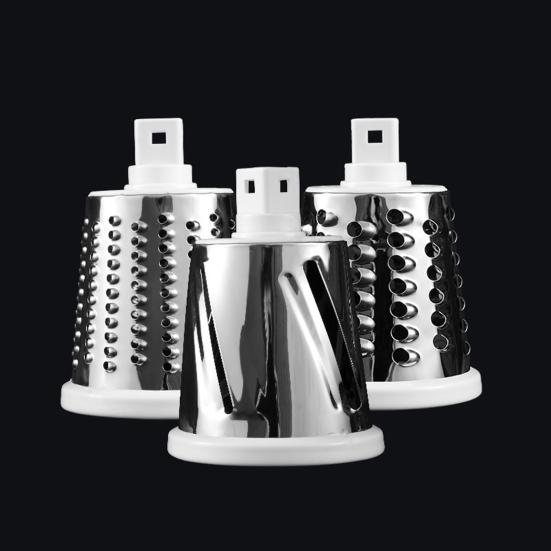 Kitchen Vegetable Slicer with 3 Replaceable Stainless Steel Blades Manual Rotary Cheese Grater with Handle Multifunctional Vegetable Chopper