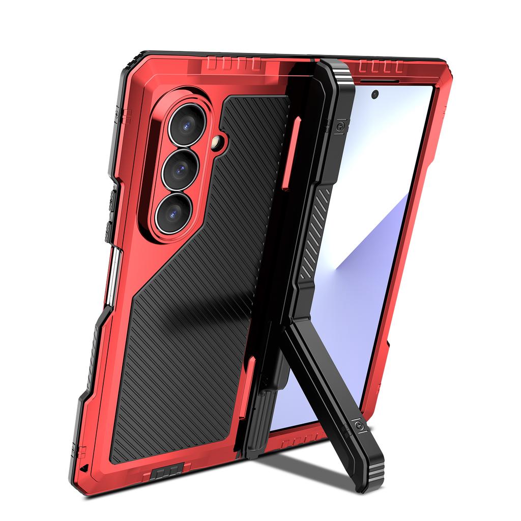 R-just Rugged Armor 360 Full Mobile Phone Case For Samsung Galaxy Z Fold 8 7 6 5 4 Fold6 Fold7 U Metal Aluminum Shockproof Cover