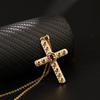 New Design Zircon Cross Pendant Necklace Stainless Steel Vintage Geometric Choker Jewelry Party Gifts For Women Girls