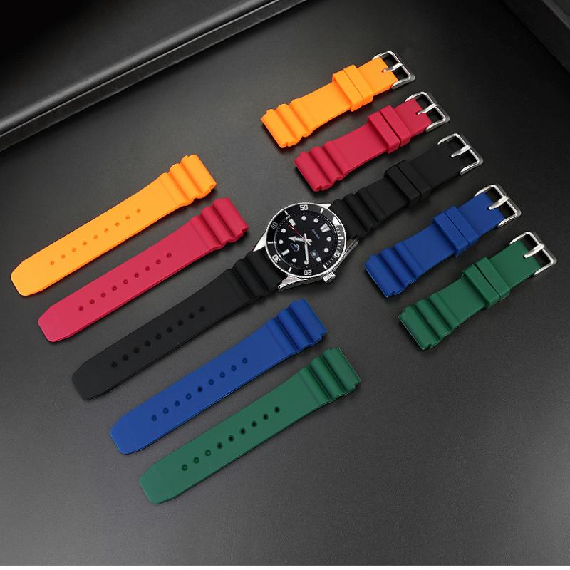 Силиконовый ремешок 22 мм Для часов CASIO swordfish diving watch MDV-106 MDV-107 MTP-VD01D efr-303l ремешок для часов Оранжево-зеленый мужской наручный ремешок