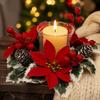 Artificial Flower Christmas Wreath Plastic Pine Candlestick Garland  Festival