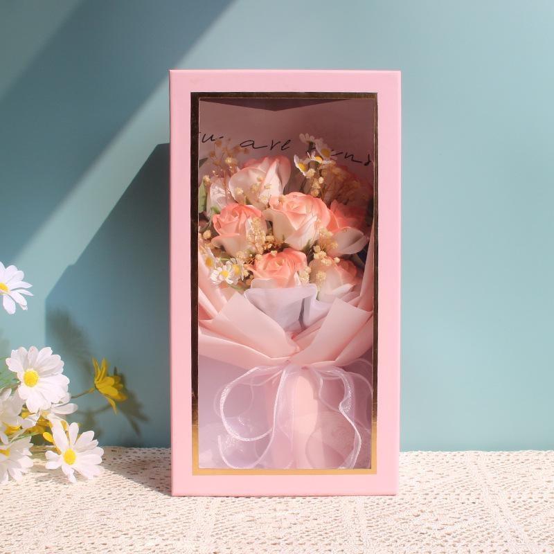 Букет из мыльных роз Искусственные свадебные цветы Подарок на День матери Букет на выпускной с упаковочным пакетом Подарок на День святого Валентина LS