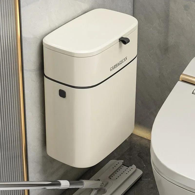 Hanging Trash Bin with Lid Garbage Can Kitchen Trash Can Wall Mounted Bin 8.5/12l for Cabinet Under Sink Waste Garbage Compost