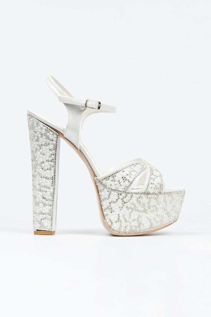 Женские модные платиновые зеркальные туфли с жемчугом и крестом, классические вечерние модельные туфли на платформе и каблуке для вечеринки