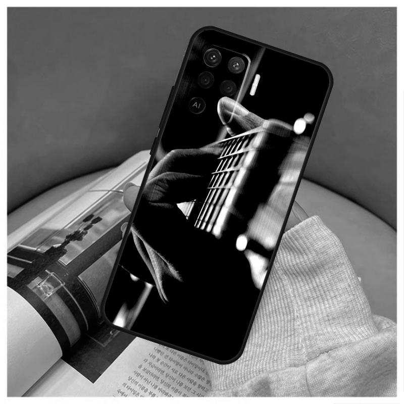 Vintage Music Guitars Case For OPPO A96 A76 A16 A54 A74 A94 A98 A78 A5 A9 A15 A17 A77 A52 A72 A53S A57S A79 Cover