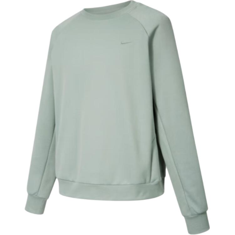 Nike Базовые толстовки Мужские Светло-зеленый Серый Круглый вырез Умеренные FZ0972-370