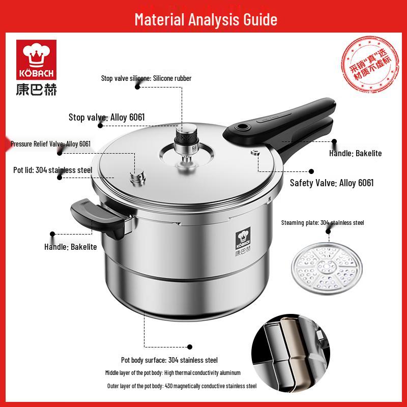 KOBACH Stainless Steel Pressure Cooker