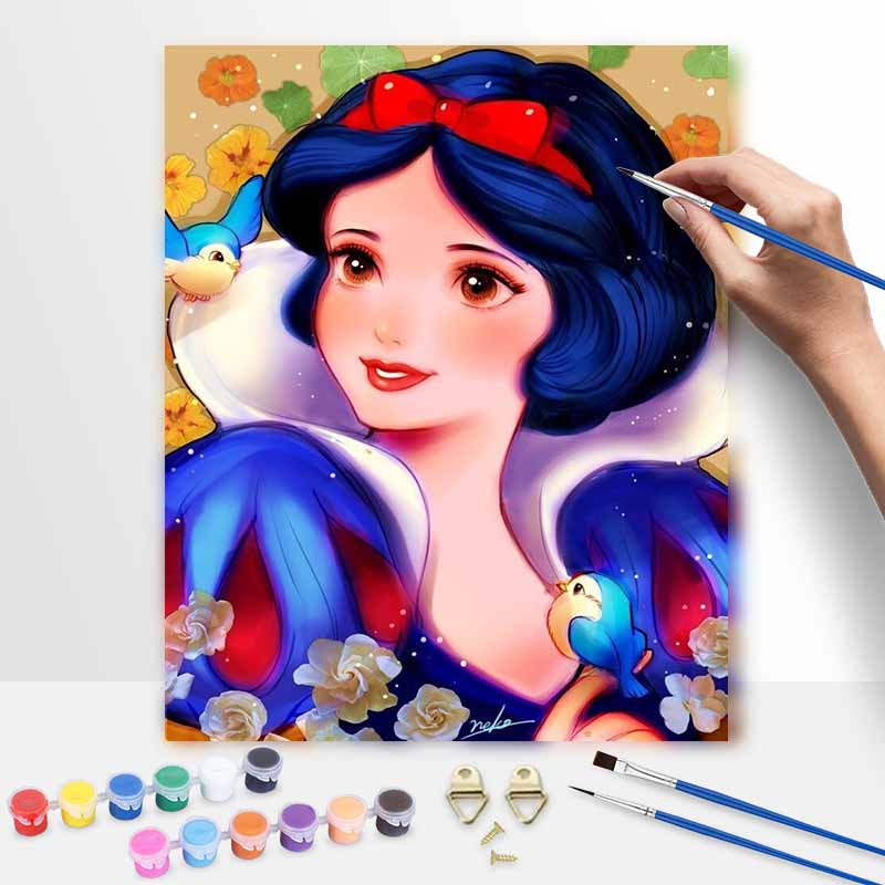 Disney DIY Snow White Oil Painting Art Painting Kit Home Wall Decor Handmade Gift for Princess Fans Living Room Modern Wall Art Decor