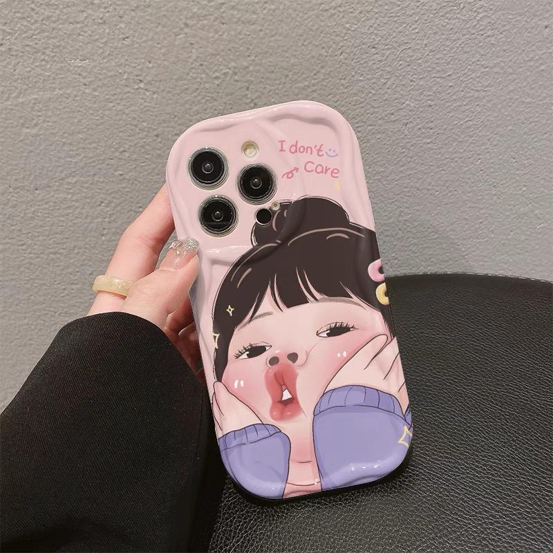 Spoof Girl Boy Nose Picking Wave TPU Phone Case for iPhone 15 11 12 Pro 13 Mini 14 7 8 Plus X XS Max XR SE Cover