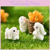 Charming Resin White Rabbit Figurine Adorable Micro Landscape Diy Decor