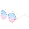 Oversized Rimless Sunglasses New Fashion Women Pink Shades Brand Design Blue Sun Glasses for Decoration Travelling Beach