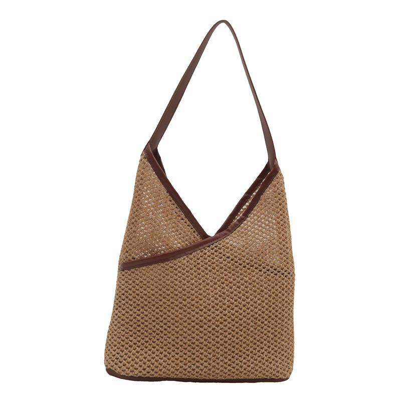 Straw Bag, Fashionable Shoulder Bag, Personalized Versatile Underarm Bag, Ethnic Style Texture Woven Women'S Bag