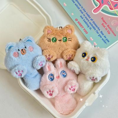 Милый кот, плюшевая игрушка-кукла, брелок, пушистая мягкая игрушка, рюкзак, сумка, подвеска