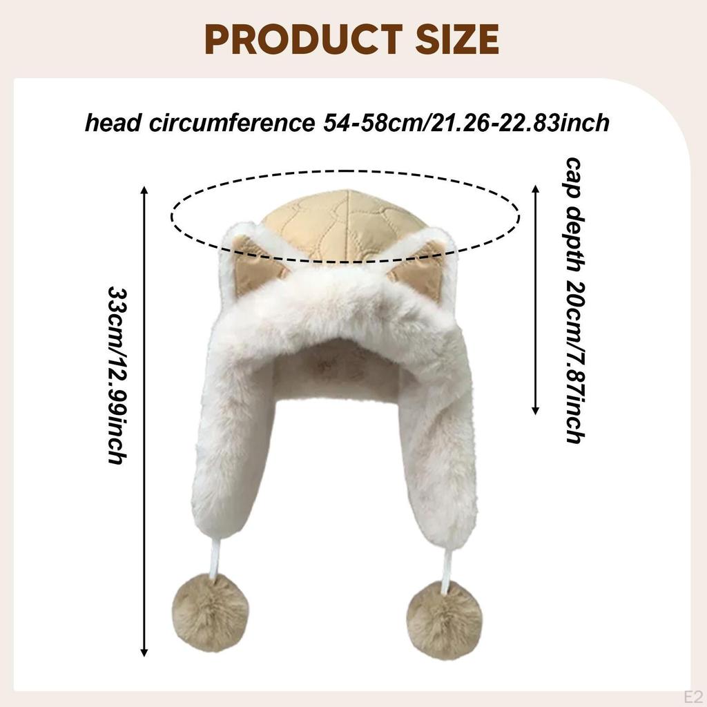 Шапка-ушанка с ушками животных Удобная Стильная Легкая Женская Зимняя Теплая