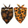 Give Your Pet a Spooky Makeover with This Halloween Dog Bandanas Featuring Pumpkin & Spider Web Designs!