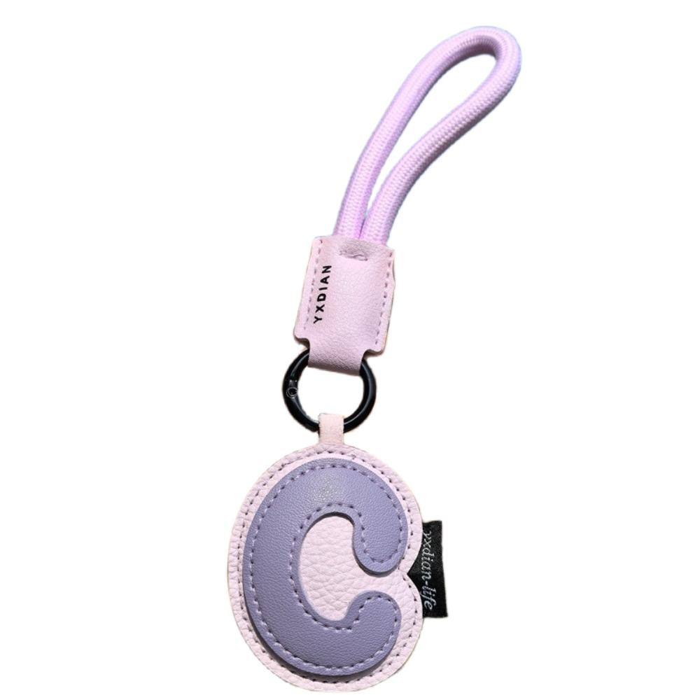 PU Leather 26 Letter Keychain Sweet Lucky Letter Pendant Fashion Alphabet Key Holder Boy