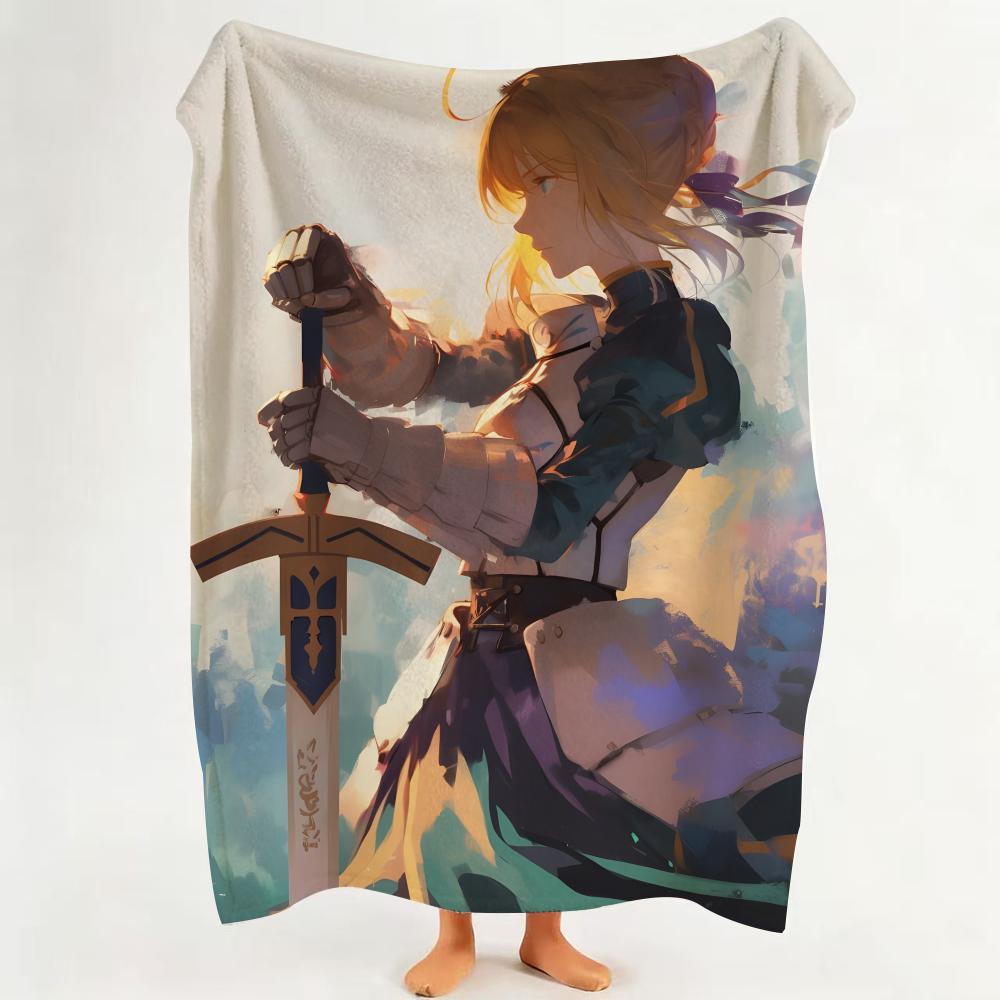 Game F Fate G Grand O Order Flannel Blanket Suitable for Sofa Living Room Bedroom