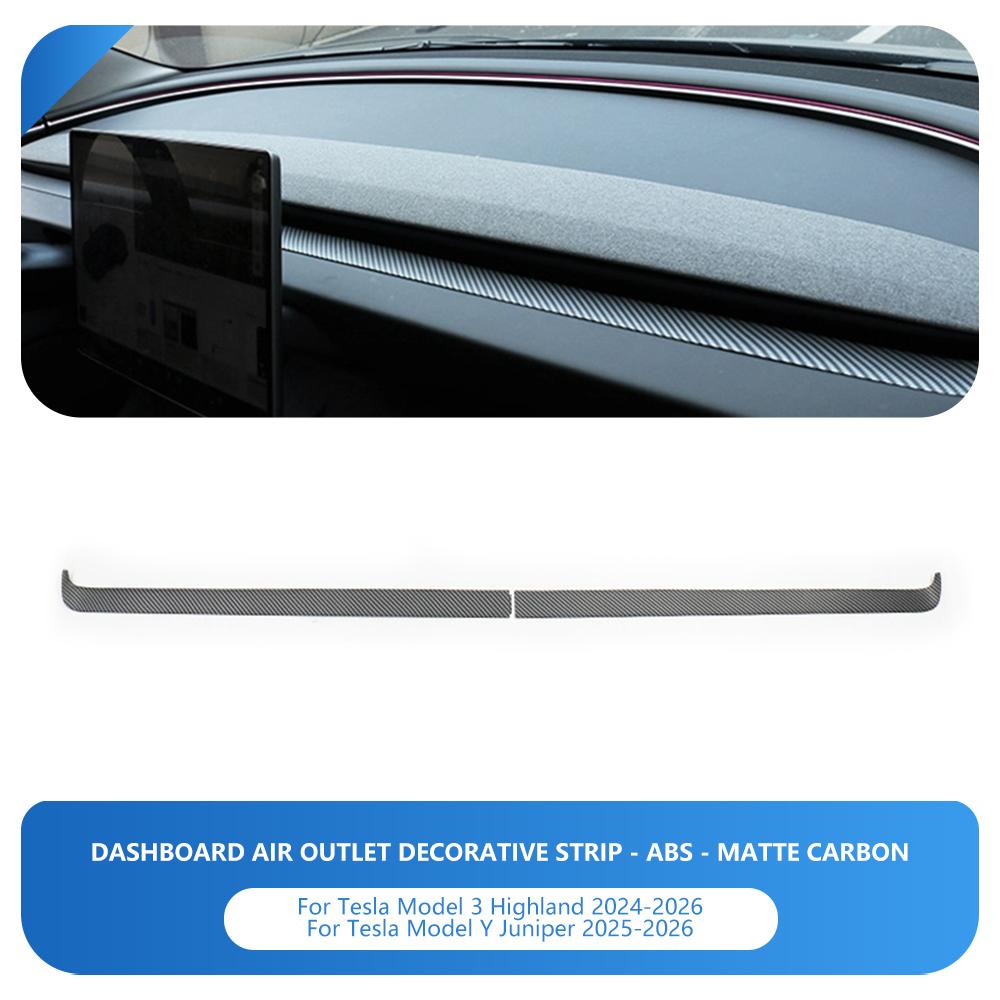 Heenvn Instrument Panel Trim Strip For Tesla Model Y Juniper Model 3 Highland 2025 2026 ABS Dashboard Decor Cover Accessories