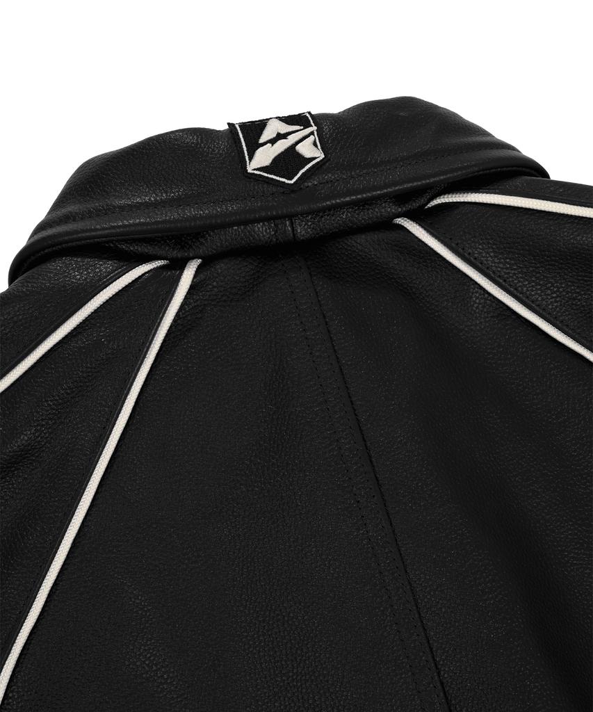 Avirex Cow Leather Logo Varsity Jacket / 7835950017 Black