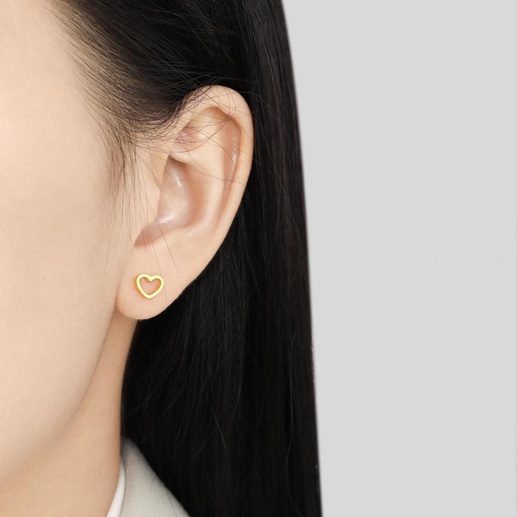 «Корейские серьги из титановой стали с сердечком для женщин»