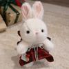 Cute Sitting Posture Rabbit Sweater Lace Skirt Simulated Pearl Decor Plush Doll For Child Bedroom Decor