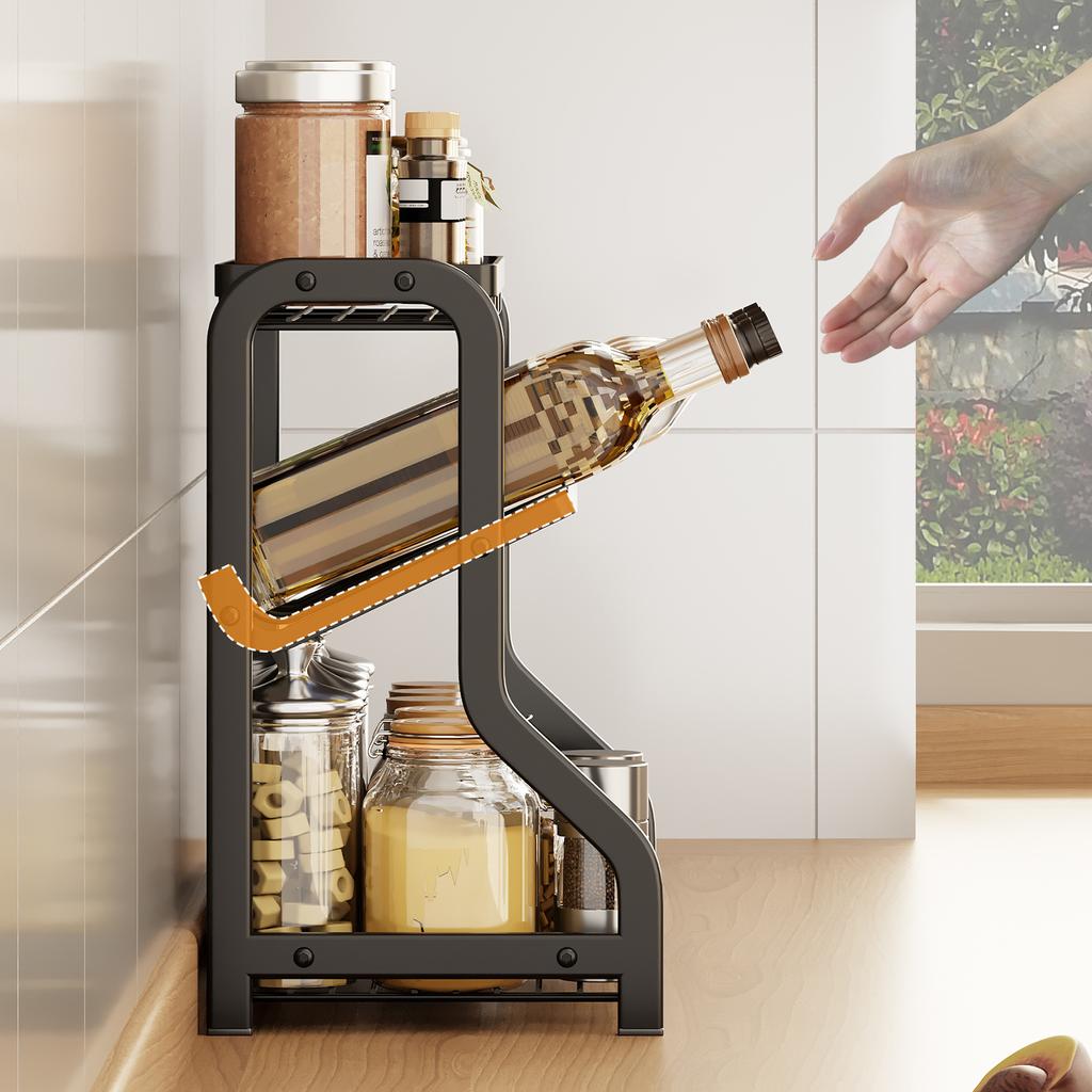 Kitchen Storage Rack Seasoning Rack Countertop Soy Sauce Seasoning Storage Rack Household Appliances
