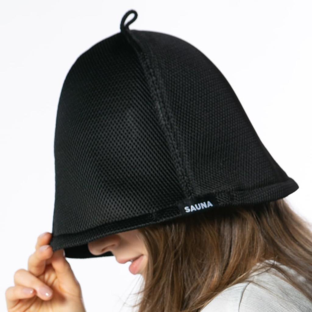 ICHIYON Sauna Hat Mesh Large Sauna Hat Compact Machine Washable Comes with Bag Deep Large Size Large Sauna Hat Sauna Cap [14+ PLUS] Men's Women's