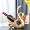 Creative Home Living Decor Golden Swan Wine Rack Figurine Room TV Cabinet Creative Swan Statue Ornament Wine Storage Rack Decor