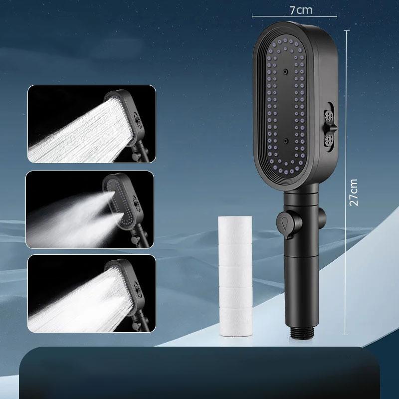 3 в 1 душевая лейка высокого давления с фильтром, регулируемая насадка для душа, высокая насадка для душа, экономия воды, остановка подачи воды одной кнопкой