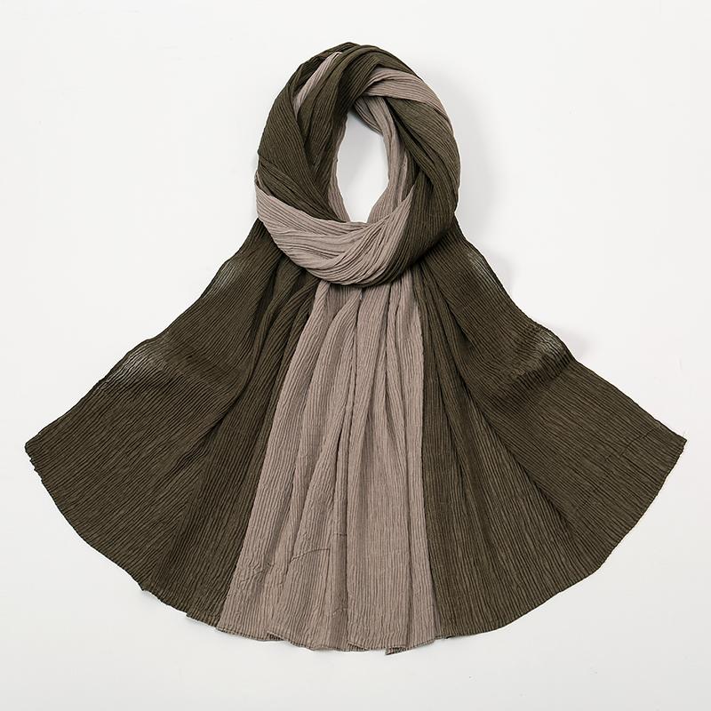 Tie-dyed Pleated Cotton Hijab Scarf Women Muslim Shawls Elastic Headscarf Wraps Islamic Headband Turban Bufandas Bandana Foulard