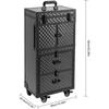 2-ярусный передвижной запираемый кейс для макияжа на колесах, большой 33,07 фунта с кодовым замком