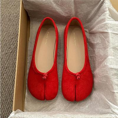 Мода 2025 Весна Осень Косплей Балетки Обувь с раздвоенным носком Женская Обувь Одинарная Обувь Ленивый Слипон Дизайн Обувь Кожаная Обувь Дамские Лоферы