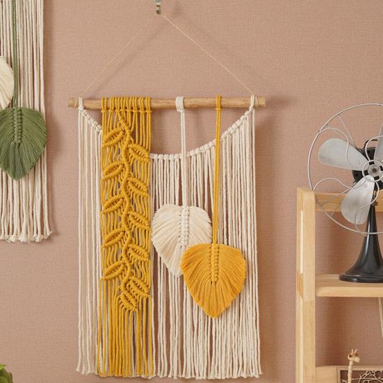 Подвесной гобелен со стильным ремешком ручной работы, антивыцветающий гобелен ручной работы в стиле бохо, макраме, настенный декор, украшение для дома