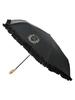 [Maison De Fleur] Umbrella, Parasol, Shade & UV CUT, Frilled Folding Umbrella, Women's, Black