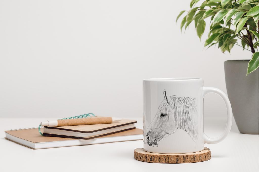 Boulonnais Horse – Mug with a horse, mug with a photo | Art-Dog