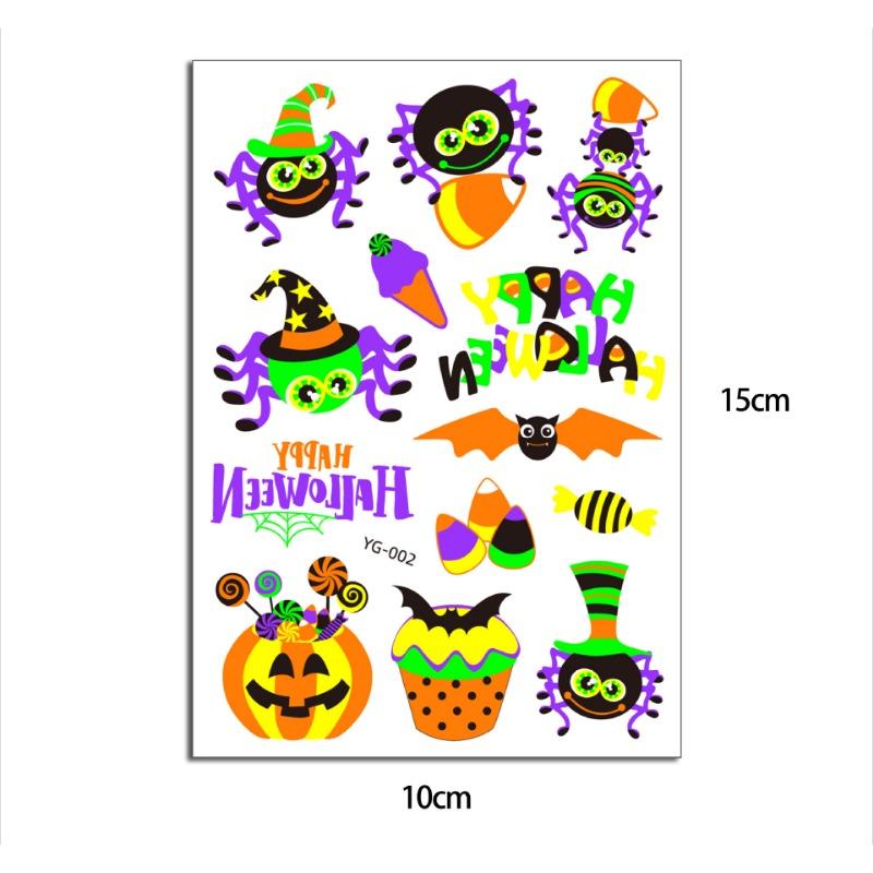 1 шт. светящаяся татуировка призрак тату поддельная татуировка светящаяся в темноте водонепроницаемая временная татуировка наклейки для вечеринки на Хэллоуин для детей