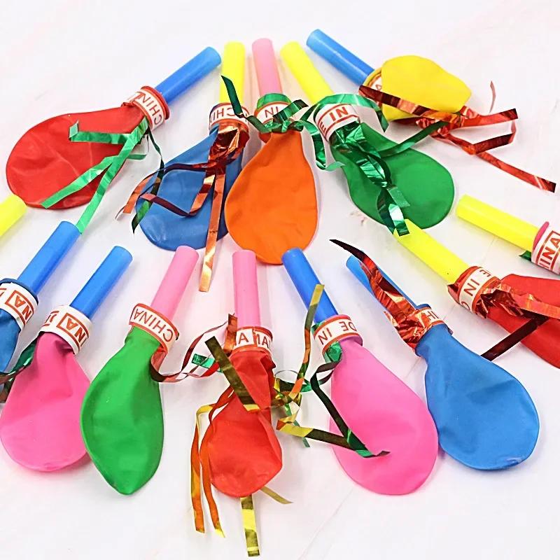 50 Per Pack Colorful Balloon Whistle Blowing Dragon Kid Birthday Party Favors Present Giveaway Souvenir Gift Children Toy Filler